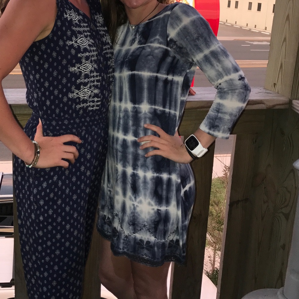 Blue tie dye dress